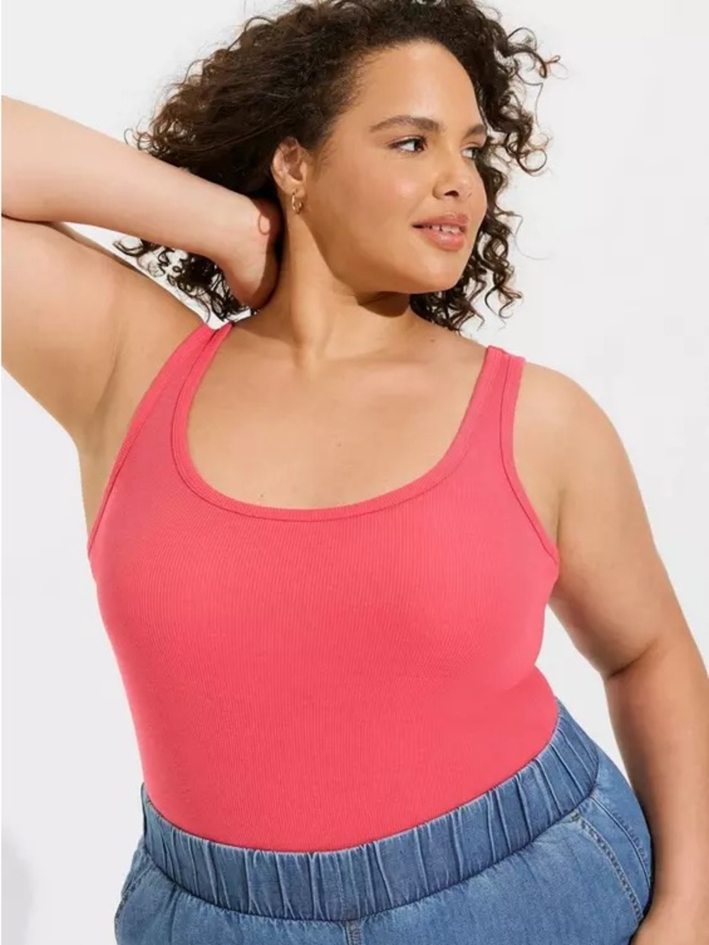 TORRID Cotton Modal Rib Double Scoop Neck Tank